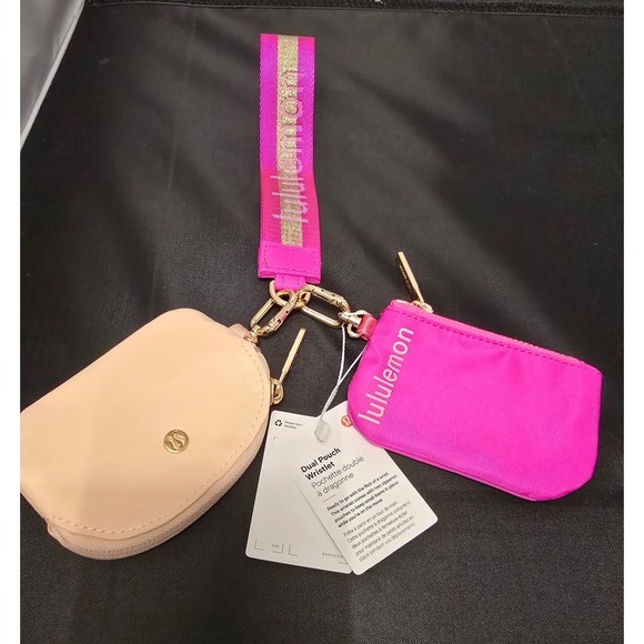 NWT, Dual Pouch Wristlet Hot Pink - Picture 3 of 8